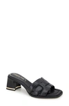 Kenneth Cole New York Harper Block Heel Sandal In Black Leather