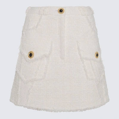 Balmain White Cotton Blend Skirt