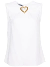 Moschino Sleeve Detail Crepe Top In White