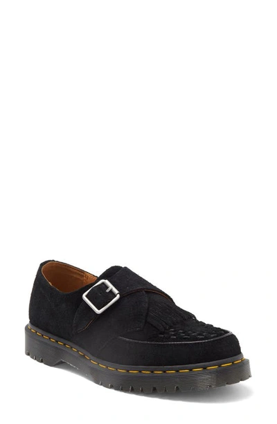 Dr. Martens Ramsey Suede Kiltie Buckle Creepers In Black