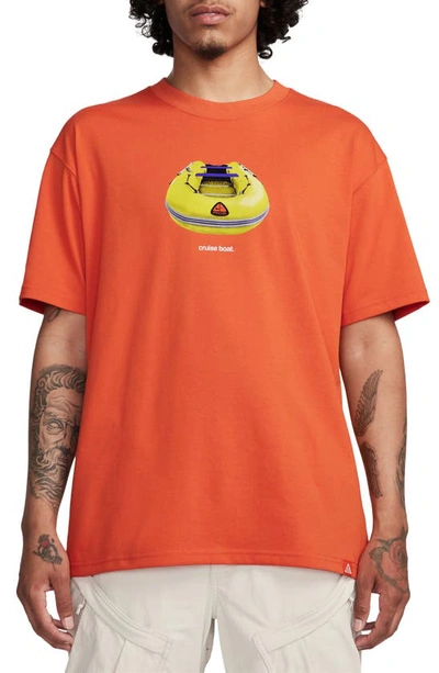 Nike Acg Dri-fit Cruise Boat Oversize Graphic T-shirt In Orange