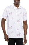 Travis Mathew Travismathew Four Wheeling Piqué Polo In White