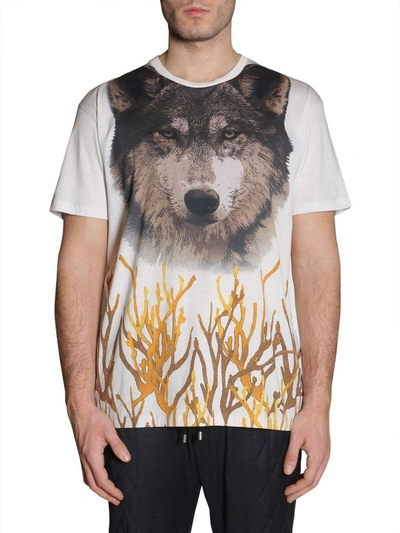 Etro Wolf Printed Cotton Jersey T-shirt In White