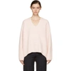 Acne Studios Deborah Oversized V-neck Wool Sweater In Light Pink