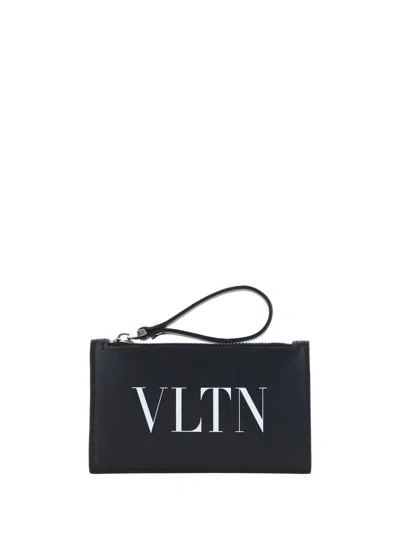 Valentino Garavani Vltn Card Holder In Ni Nero Bianco