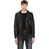 SAINT LAURENT Black Studded Leather Motorcycle Jacket