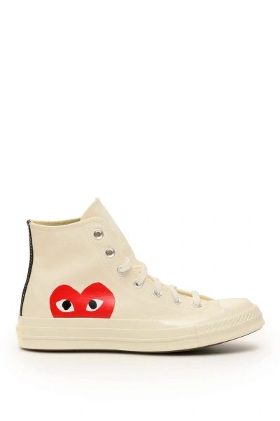 Comme Des Garçons Play Comme Des Garcons Play Chuck 70 Hi-top Sneakers In Neutrals/red