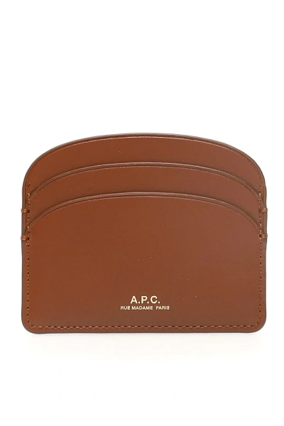 Apc Demi-lune Cardholder In Noisette (brown)
