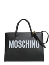 MOSCHINO LEATHER SHOPPING BAG,7699381