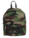 Moschino Quilted Camouflage Mini Backpack In Militare