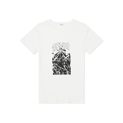 Celine Printed Cotton T-shirt Men In White