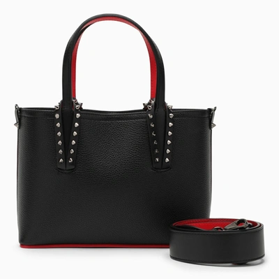 Christian Louboutin Cabata Black Leather Mini Tote Bag With Spikes