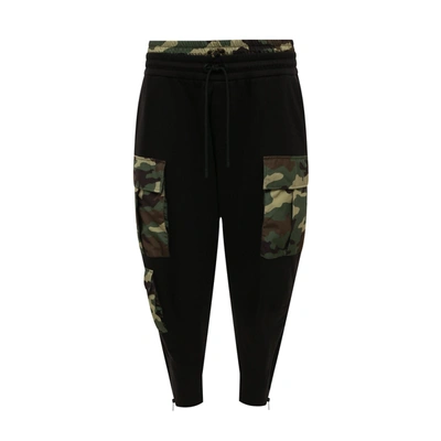 Dolce & Gabbana Camouflage-print Details Joggings Pants In Nero