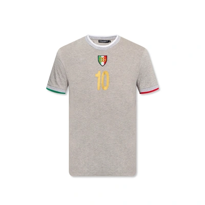 Dolce & Gabbana Logo T Shirt In Gray
