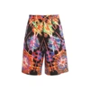 Dolce & Gabbana Multicolor Bermuda Shorts With All-over Hawaiian Print And Drawstrig In Silk Man