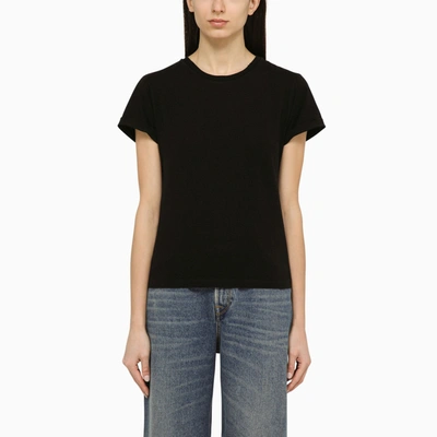 Golden Goose Black Distressed Crew Neck T Shirt In Cotton