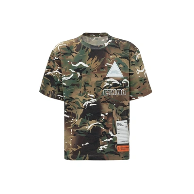 Heron Preston Camouflage-print Performance T-shirt In Grün