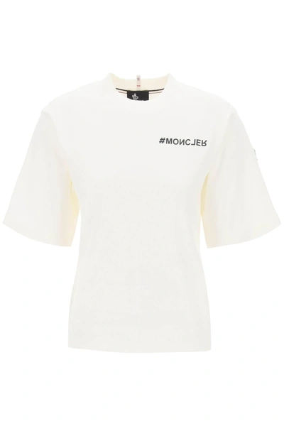 Moncler Grenoble Logo Printed Crewneck T In White
