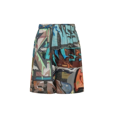 Off-white Neen Allover Lounge Shorts In Green