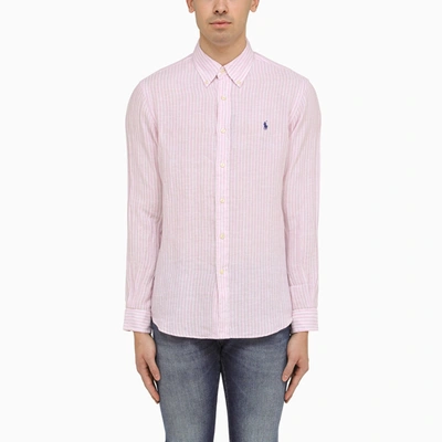 Polo Ralph Lauren | Custom Fit Oxford Pink/white Linen Shirt