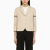 Thom Browne Cropped Striped Grosgrain-trimmed Canvas Blazer
