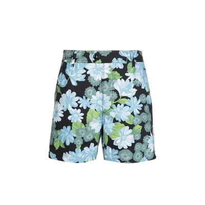Tom Ford Flower Print Shorts In Blue