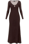 TOM FORD TOM FORD LONG KNITTED LUREX PERFORATED DRESS
