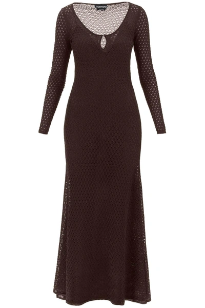 TOM FORD TOM FORD LONG KNITTED LUREX PERFORATED DRESS