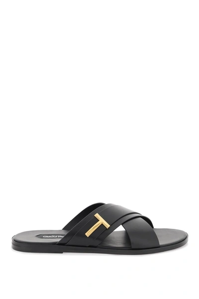TOM FORD TOM FORD PRESTON LEATHER SANDALS IN