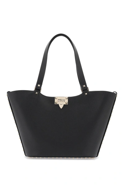 Valentino Garavani Small Rockstud Tote Bag In Black