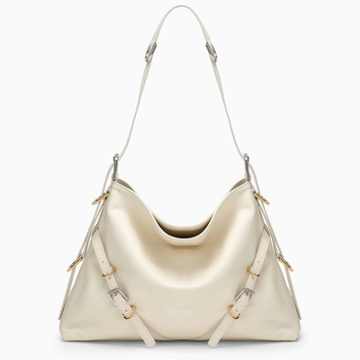 Givenchy Medium Voyou Bag In Ivory Leather In Gray