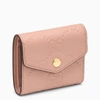 GUCCI GUCCI TRI-FOLD PINK LEATHER WALLET WOMEN