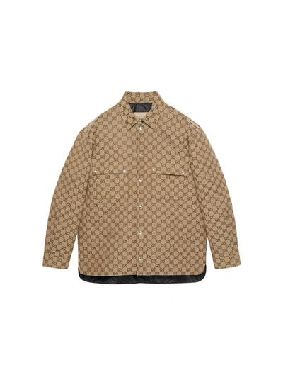 Gucci Gg Canvas Shirt In Brown