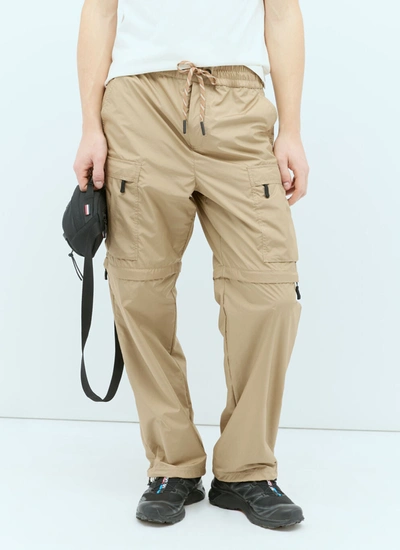 Moncler Lightweight Drawstring Track Trousers In Beige