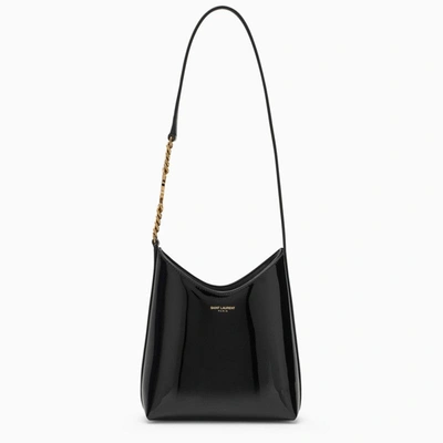 Saint Laurent Mini Randez-vous Black Patent Leather Hobo Bag