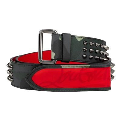 Pre-owned Christian Louboutin Loubi Spiked Belt In Multicolor