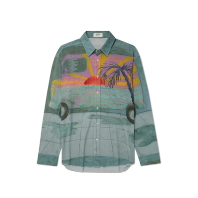 Celine Printed Shirt In Green