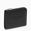 DOLCE & GABBANA DOLCE&GABBANA BLACK LEATHER CARD HOLDER WITH LOGOED PLAQUE