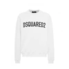 Dsquared2 Ribbed Crew-neck Cotton Sweatshirt With Long Sleeves In White