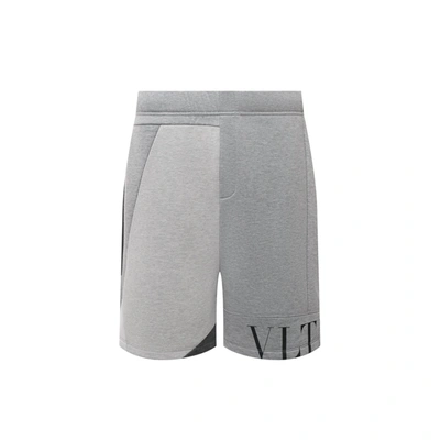 Valentino Vltn Logo-print Patchwork Shorts In Blue