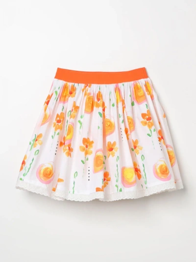 Marni Kids' Sunny Day Floral-print Skirt In White