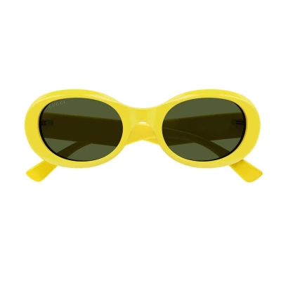 Gucci Eyewear Oval Frame Sunglasses In Yellow