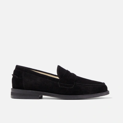 Duke & Dexter Men's Wilde Black Suede Penny Loafer - Men's