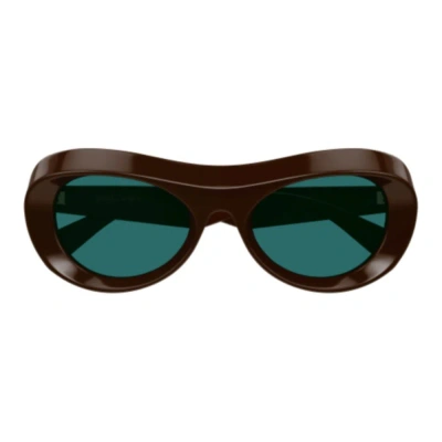 Bottega Veneta Eyewear Oval Frame Sunglasses In Brown