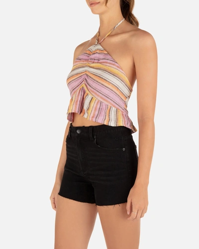 Inmocean Women's Sunset Stripe Halter Top T-shirt, Size Large