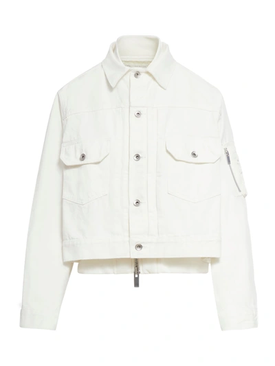 Sacai Denim Blouson In White