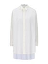 LOEWE DOUBLE LAYER SHIRT DRESS IN COTTON AND SILK