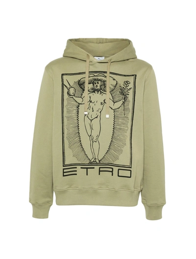 Etro Hoodie Mit Logo-print In Green