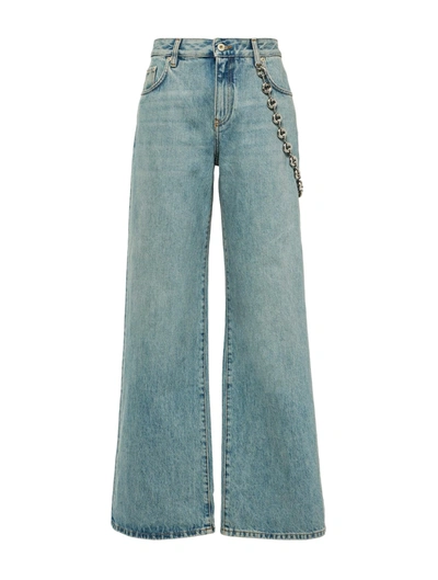 Loewe High-rise Chain-detail Straight Jeans In Blue