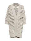 Brunello Cucinelli Open-knit Cardigan In Cool Beige